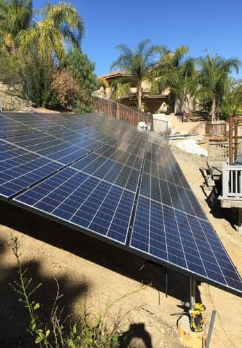 Ground-mounted solar array on a five-acre Canyon Lake property